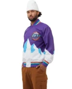 NBA Mitchell And Ness Utah Jazz Warm Up Jacket | Trendy Leather Jackets