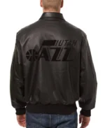 NBA Utah Jazz Black Bomber Leather Jacket | Trendy Leather Jackets