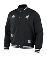 NBA Utah Jazz Staple Black Varsity Jacket | Trendy Leather Jackets
