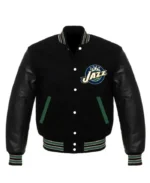 NBA Utah Jazz Wool and Leather Letterman Jacket | Trendy Leather Jackets