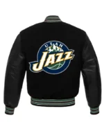 NBA Utah Jazz Wool and Leather Letterman Jacket | Trendy Leather Jackets