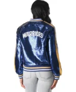NBA Women's Golden State Warriors Sequin Jacket | Trendy Leather Jackets