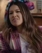 Nell Serrano Not Dead Yet 2024 S02 Plaid Coat | Trendy Leather Jackets