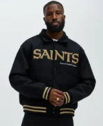 New Orleans Saints Black Bomber Jacket | Trendy Leather Jackets