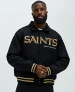 New Orleans Saints Black Bomber Jacket | Trendy Leather Jackets