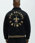 New Orleans Saints Black Bomber Jacket | Trendy Leather Jackets