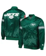 New York Jets Green And Black Satin Jacket | Trendy Leather Jackets