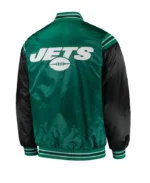 New York Jets Green And Black Satin Jacket | Trendy Leather Jackets