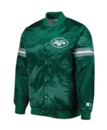 New York Jets Green And Black Satin Jacket | Trendy Leather Jackets