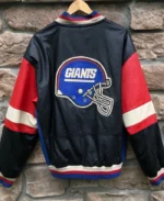 NFL 90’s New York Giants Mirage Leather Varsity Jacket | Trendy Leather Jackets