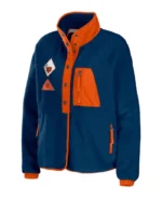 NFL Chicago Bears Navy Polar Fleece Raglan Jacket | Trendy Leather Jackets