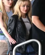 NFL Game Sabrina Carpenter Black Leather Jacket | Trendy Leather Jackets