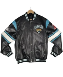 NFL Jacksonville Jaguars Leather Bomber Jacket | Trendy Leather Jackets