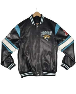 NFL Jacksonville Jaguars Leather Bomber Jacket | Trendy Leather Jackets