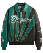 NFL Kith and Jeff Miami Dolphins Leather Jacket | Trendy Leather Jackets
