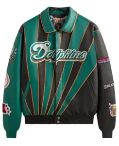 NFL Kith and Jeff Miami Dolphins Leather Jacket | Trendy Leather Jackets