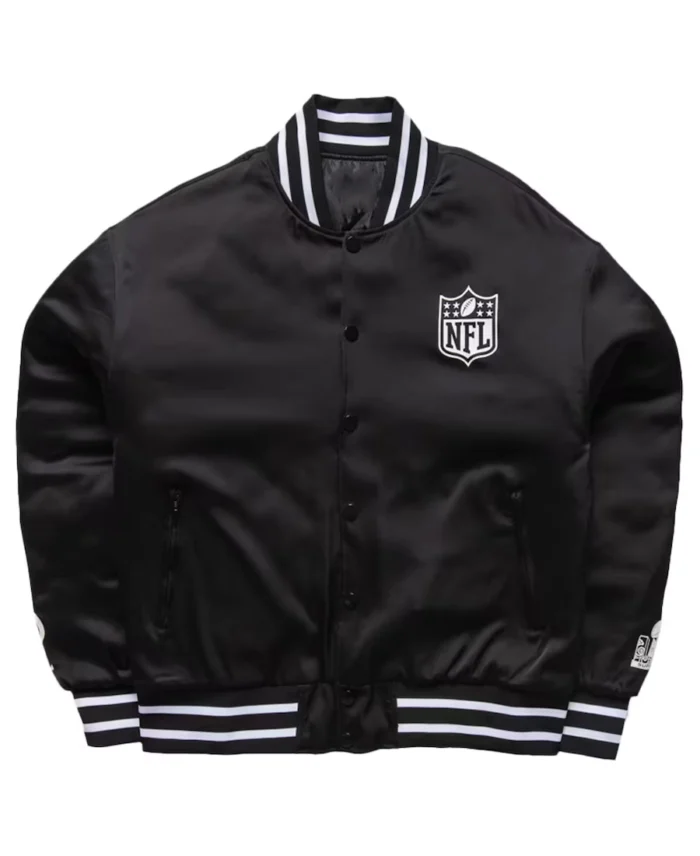 NFL Men's Politics Black Bomber Jacket | Trendy Leather Jackets