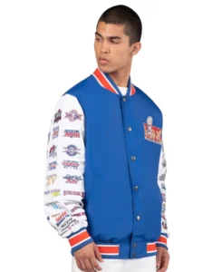 NFL Men's Super Bowl LIX Blue Varsity Jacket | Trendy Leather Jackets