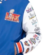 NFL Men's Super Bowl LIX Blue Varsity Jacket | Trendy Leather Jackets