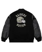 NFL Oakland Raiders Blackout Vintage Varsity Jacket | Trendy Leather Jackets