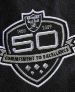 NFL Oakland Raiders Blackout Vintage Varsity Jacket | Trendy Leather Jackets