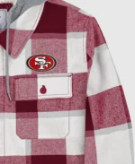 NFL San Francisco 49ers Sherpa Plaid Jacket | Trendy Leather Jackets
