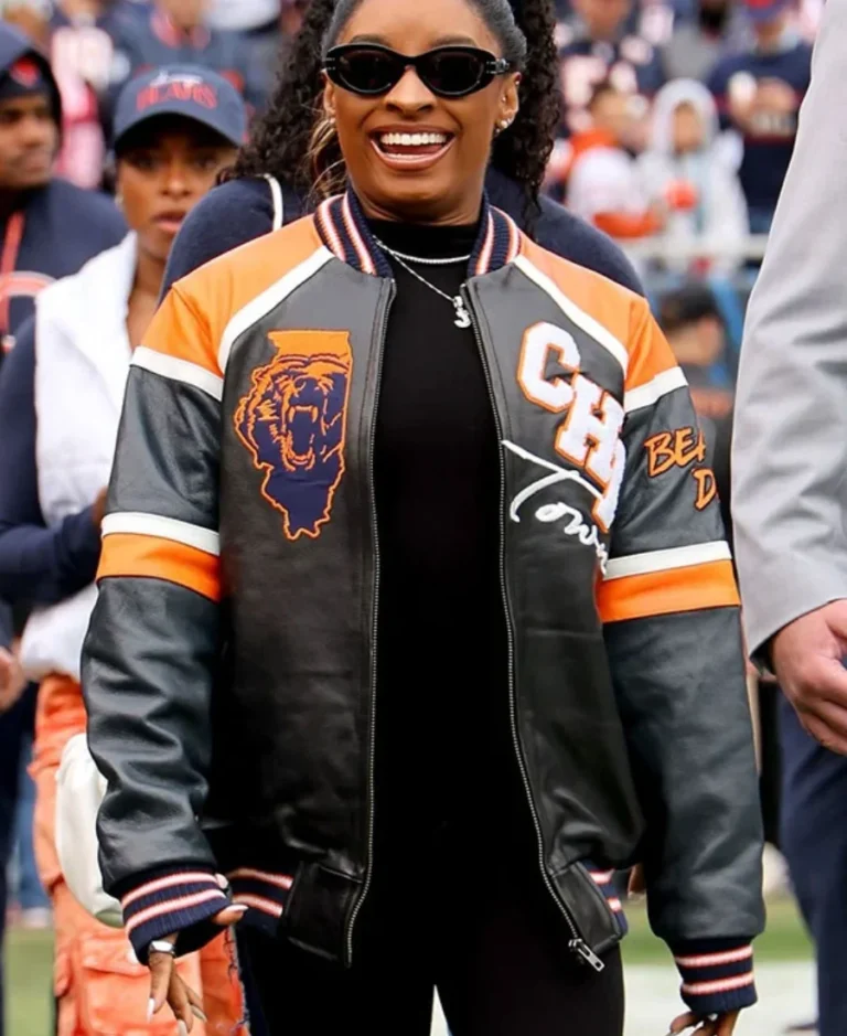NFL Simone Biles Chicago Bears Jacket | Trendy Leather Jackets