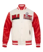NFL Super Bowl LIX Cream Sublimated Satin Jacket | Trendy Leather Jackets
