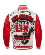 NFL Super Bowl LIX Cream Sublimated Satin Jacket | Trendy Leather Jackets