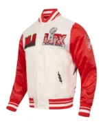 NFL Super Bowl LIX Cream Sublimated Satin Jacket | Trendy Leather Jackets
