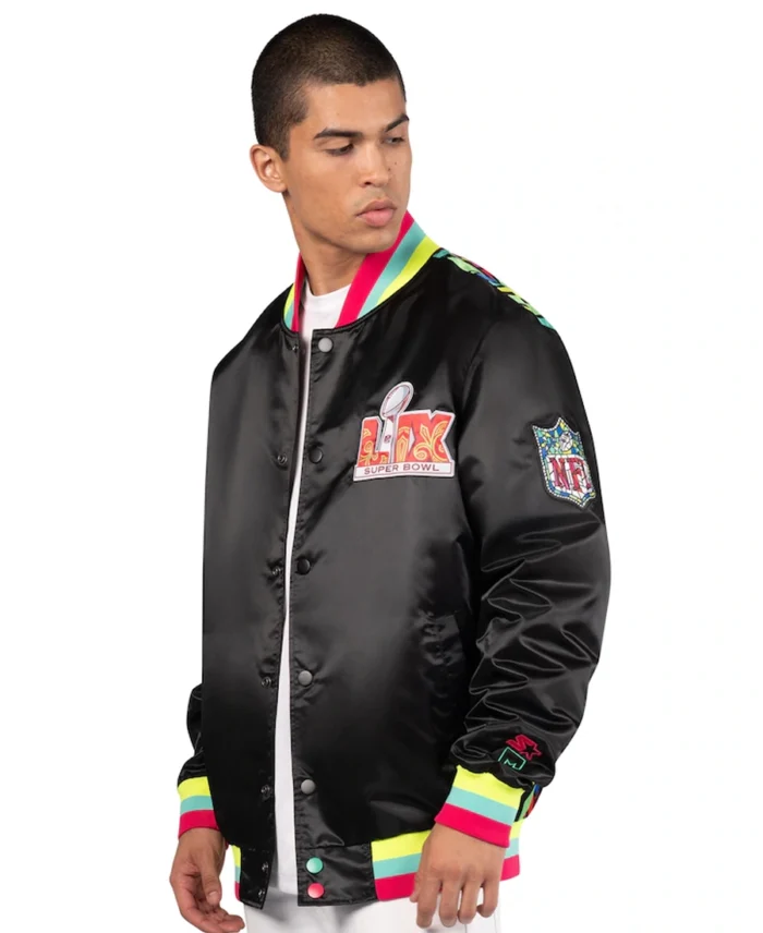 NFL Super Bowl LIX Michael Strahan Satin Jacket | Trendy Leather Jackets
