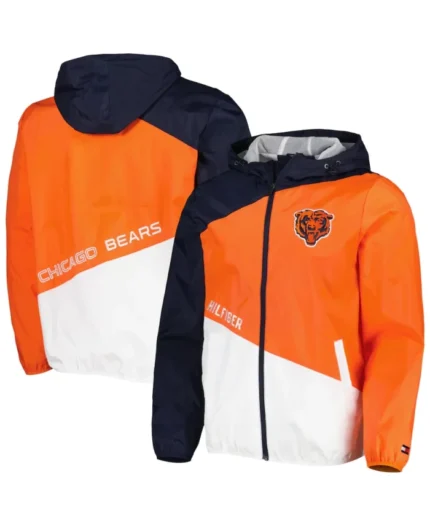 NFL Tommy Hilfiger Chicago Bears Navy & Orange Bill Jacket | Trendy Leather Jackets