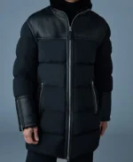 NICHOLAS Mixed-media shearling Puffer Jacket | Trendy Leather Jackets
