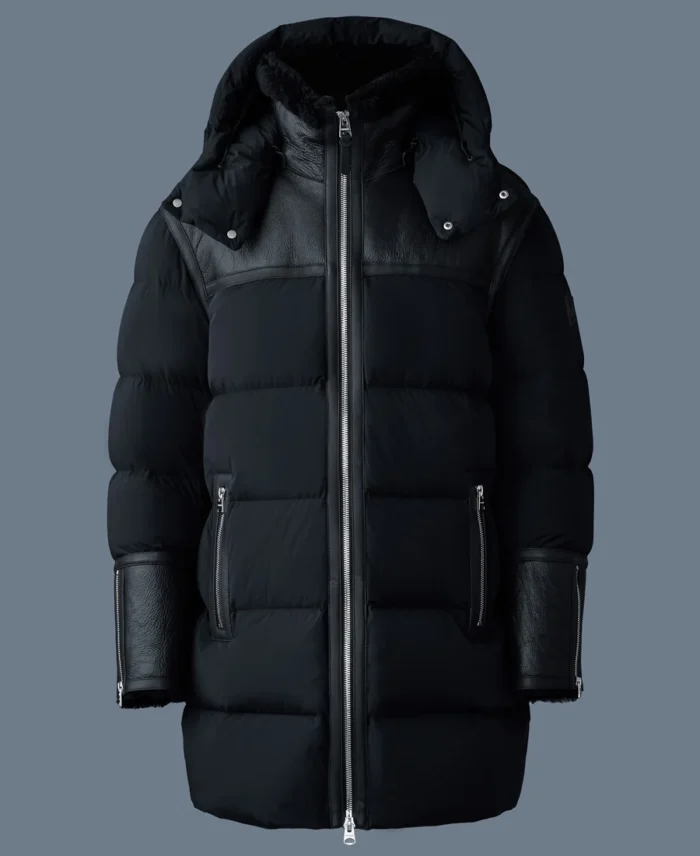 NICHOLAS Mixed-media shearling Puffer Jacket | Trendy Leather Jackets