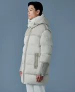 NICHOLAS Mixed-media shearling Puffer Jacket | Trendy Leather Jackets