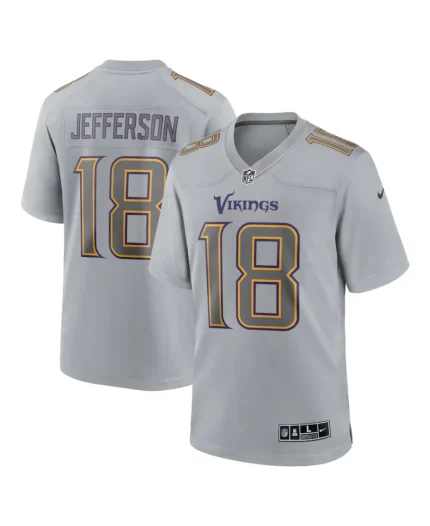 Nike Justin Jefferson Gray Minnesota Vikings Atmosphere Fashion Game Jersey | Trendy Leather Jackets