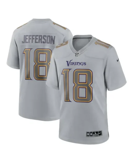 Nike Justin Jefferson Gray Minnesota Vikings Atmosphere Fashion Game Jersey | Trendy Leather Jackets