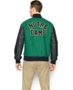 Notre Dame Green Varsity Jacket | Trendy Leather Jackets