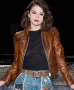 NYFW Show Selena Gomez Leather Jacket | Trendy Leather Jackets