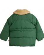 Panda Patch Green Puffer Jacket | Trendy Leather Jackets