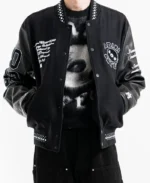 Patrick Mahomes Amiri Black Letterman Varsity Jacket | Trendy Leather Jackets