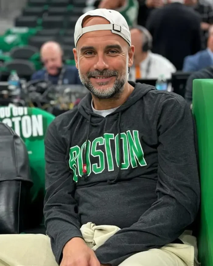 Pep Guardiola NBA Final Boston Hoodie | Trendy Leather Jackets
