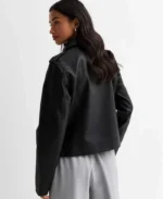 Petite Black Leather Biker Jacket | Trendy Leather Jackets