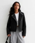 Petite Black Leather Biker Jacket | Trendy Leather Jackets