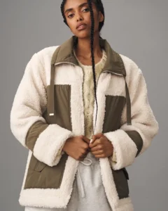 Pilcro Mixed Anorak Sherpa Jacket | Trendy Leather Jackets