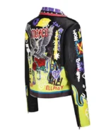 Punk Rock Fire Graffiti Studded Motorcycle Jacket | Trendy Leather Jackets