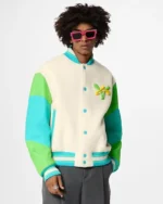Rainbow Playground Varsity Jacket | Trendy Leather Jackets