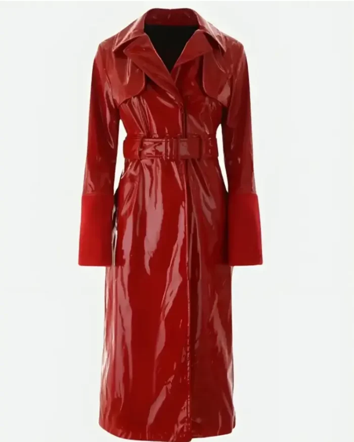 Red Notice Gal Gadot Red Coat | Trendy Leather Jackets