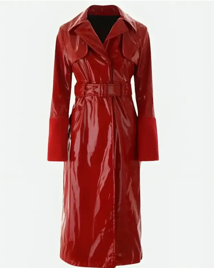 Red Notice Gal Gadot Red Coat | Trendy Leather Jackets