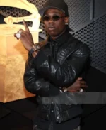 Rema Grammys Red Carpet Black Bomber Jacket | Trendy Leather Jackets